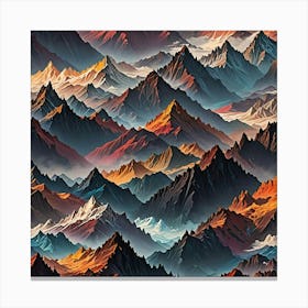 Mountain Ranges Canvas Print