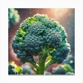 Broccoli In The Rain Canvas Print