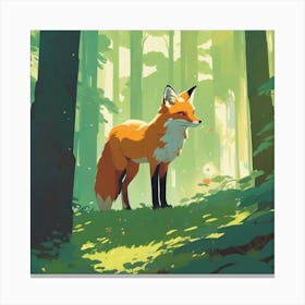 Fox In The Forest 43 Canvas Print