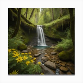 Waterfall In The Forest Canvas Print