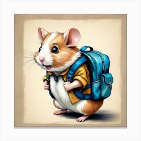 Hamster With Backpack 16 Canvas Print