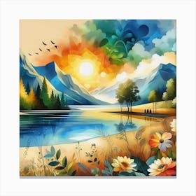 The Calm of the Lake Canvas Print