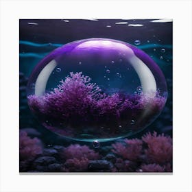 Purple Coral In A Bubble Canvas Print