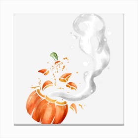 Spirit Escapes A Pumpkin Ghost Halloween Canvas Print