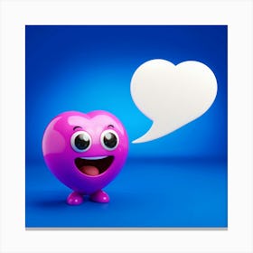 Heart Shaped Eyes Emoji Embraced By A Speech Bubble Conveying Affection And Admiration Set Against Canvas Print