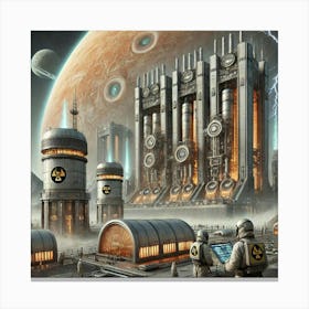 Venusian Enclave Power Plants Design Converted Canvas Print