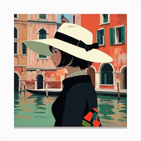 Italian girl in Venice 2 Canvas Print