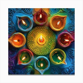 Diwali Themed Banner Texture Featuring Rangoli P 17 Canvas Print