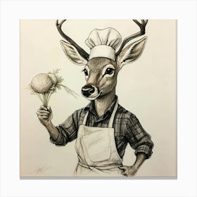 Chef Deer 29 Canvas Print