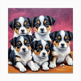 Bernese Mountain Dog Puppies Canvas Print