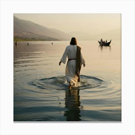 Jesus In The Water Canvas Print