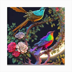 Two Birds In A Tree Canvas Print