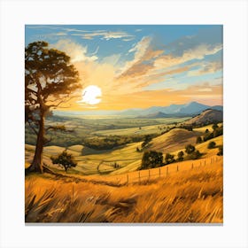 Summer Countryside Sunset Canvas Print