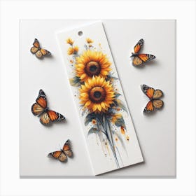 Sunflowers And Butterflies Canvas Print