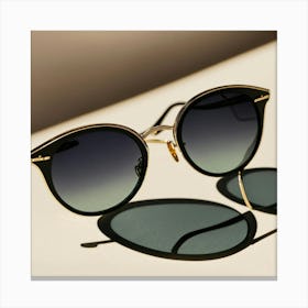 A Photo Of A Pair Of Sunglasses Sitting On A White (11) Canvas Print