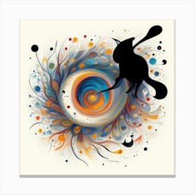 Cat In A Swirl Canvas Print