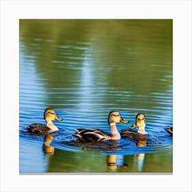 Ducks In The Water Canvas Print