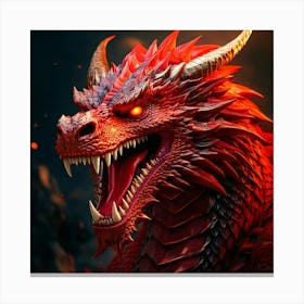 Firefly Fierce Red Dragon Glaring With Intense Power 89606 (2) Canvas Print