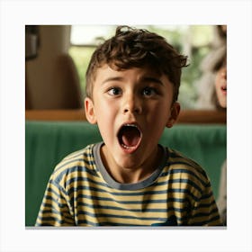 Boy Reacting To A Surprise (2) Canvas Print