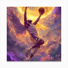 Kobe Bryant, Angels Of Basketball Canvas Print