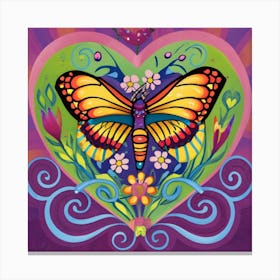 butterfly in the heart Canvas Print
