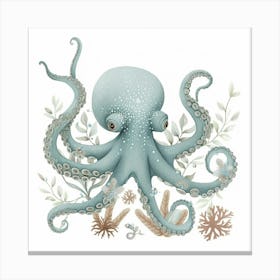Storybook Style Octopus Dancing Tentacles Canvas Print