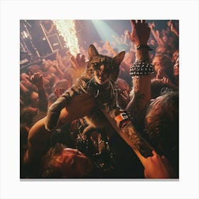 Cat At A Concert 1 Canvas Print