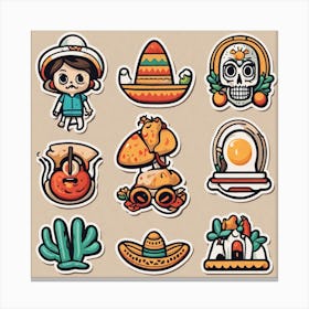 Mexican Stickers 2 Canvas Print