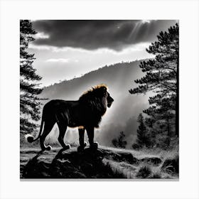Lion In The Forest 20 Canvas Print