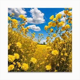 Field Of Yellow Flowers 10 Canvas Print