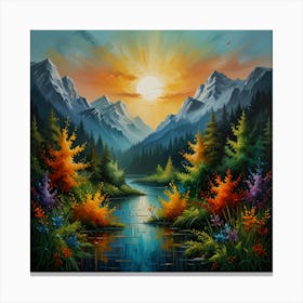 Sunset In The Mountains 1 Canvas Print