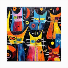 Cats In Space 3 Canvas Print