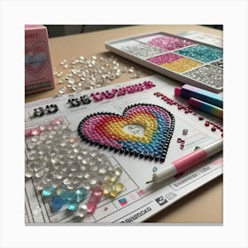 Heart Bead Art Canvas Print