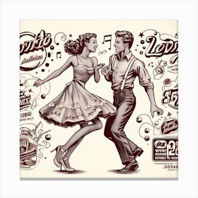 Retro Dancers Canvas Print