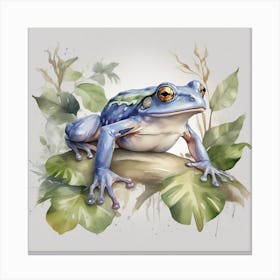 Blue Frog in Rainforests Canvas Print