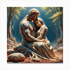 Jesus And His Daughter Canvas Print