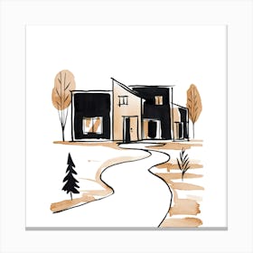 House In Winter Canvas Print