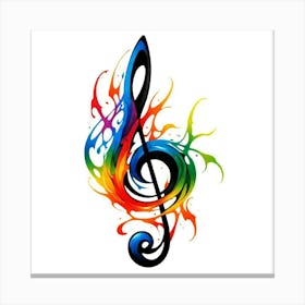 Rainbow Treble Clef Canvas Print