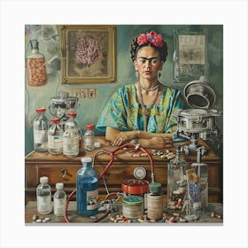 Teentempo Frida With Medication A Still Life Painting Canvas Print
