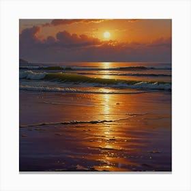 Sunset On The Beach 4 Canvas Print