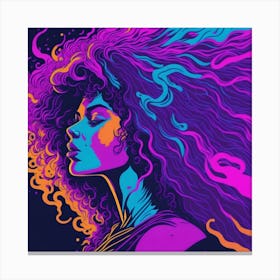 Portrait Of A Woman With Curly Hair Canvas Print