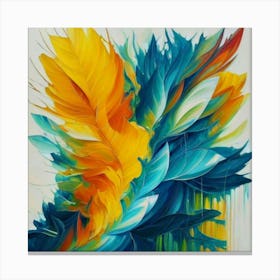 Gorgeous, distinctive yellow, green and blue abstract artwork 18 Canvas Print