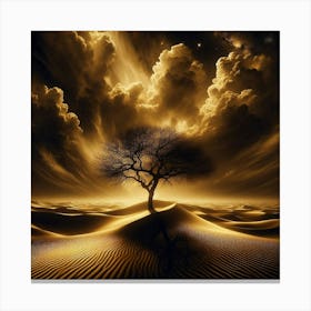 Lone Tree In The Desert 8 Canvas Print