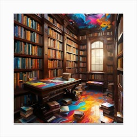 Colorful Library Canvas Print