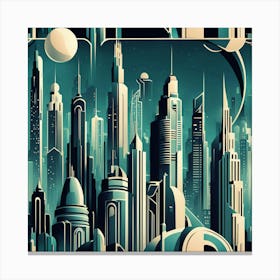 Futuristic Cityscape 38 Canvas Print