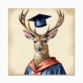 Graduation Deer 4 Canvas Print