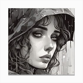 Girl In The Rain Canvas Print