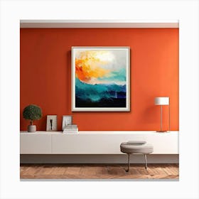 Mock Up Canvas Framed Art Gallery Wall Mounted Textured Print Abstract Landscape Portrait (3) Canvas Print