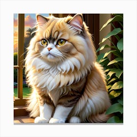 Cat On The Window Sill Canvas Print