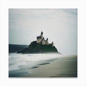 Castle over the ocean on beach Canvas Print
